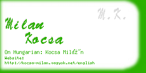 milan kocsa business card